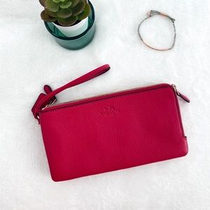 Coach Double Zip Wristlet/ Large Wallet